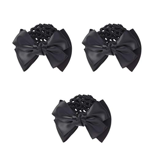 Kichvoe 3stücke Großes Haarschmuck Eleganter Schleife Teiliges Elastisches Haarblumen-netz Für Damen Schwarz Perfektes Haar-accessoire Für Arbeit Partys Und Besondere Anlässe von Kichvoe