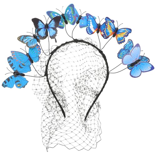 Kichvoe 1stk Schmetterlings-stirnband Flapper-fascinator 1920er Jahren Schmetterlingshut Braut Schleier Kopfschmuck Facinators Hüte Für Damen Kopfbedeckung Camo-hut Plastik Kind Haar Derby von Kichvoe