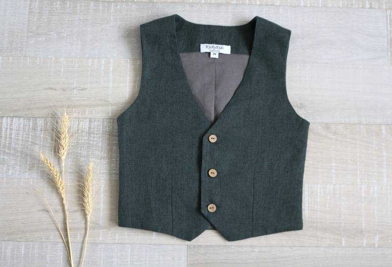 Baby Leinenweste Für Jungen, Kinderweste, Kinderweste von KichyKidsClothing