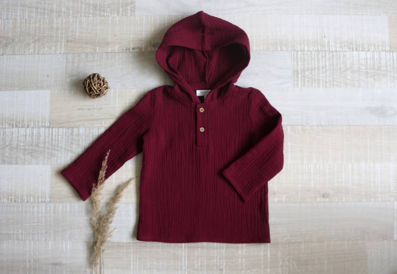 Baby Hoodie Aus Bio-Musselin Langarmshirt Baumwolle von KichyKidsClothing