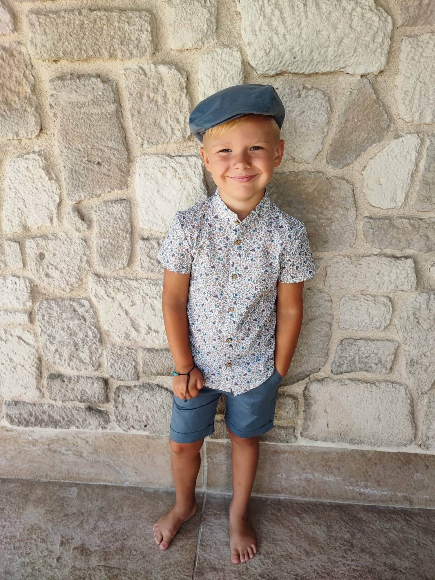 Schiebermütze, Baby Junge Kleinkind Fischgrat von KichyKidsClothing