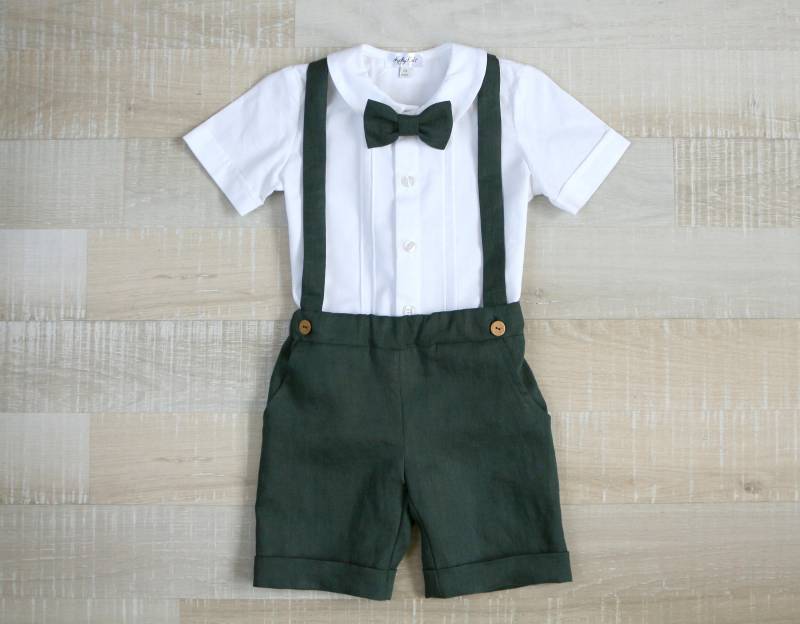 Süße Jungen Träger Shorts, Ringträger Set, Baumwoll Shirt, Baby Segens Kleidung Süße Jungen Träger Shorts, Ringträger Set, Baumwoll Shirt, Baby Segens Kleidung von KichyKidsClothing