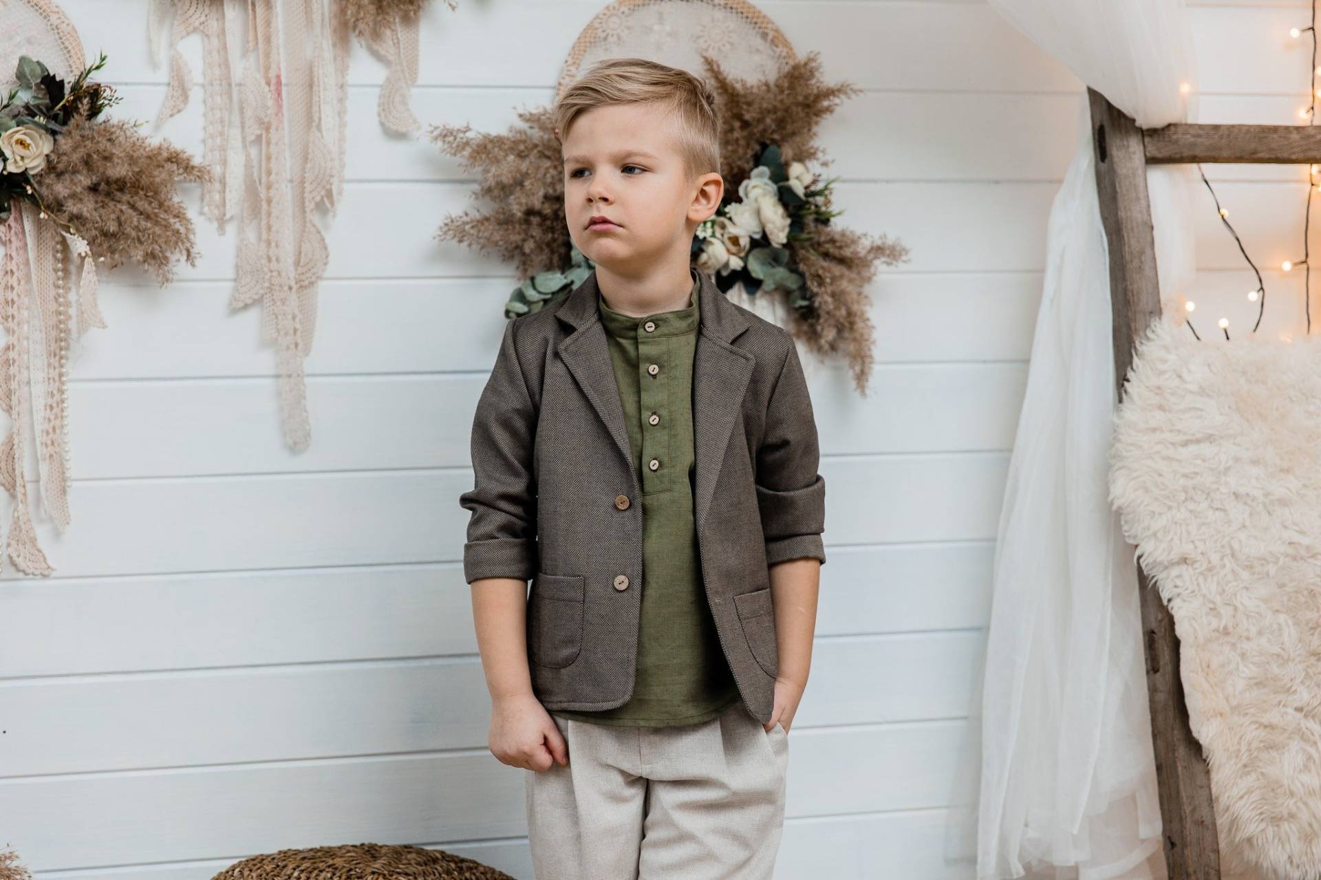 Tweedjacke Für Kleinkinder, Mädchenblazer, Unisex-strickjacke von KichyKidsClothing