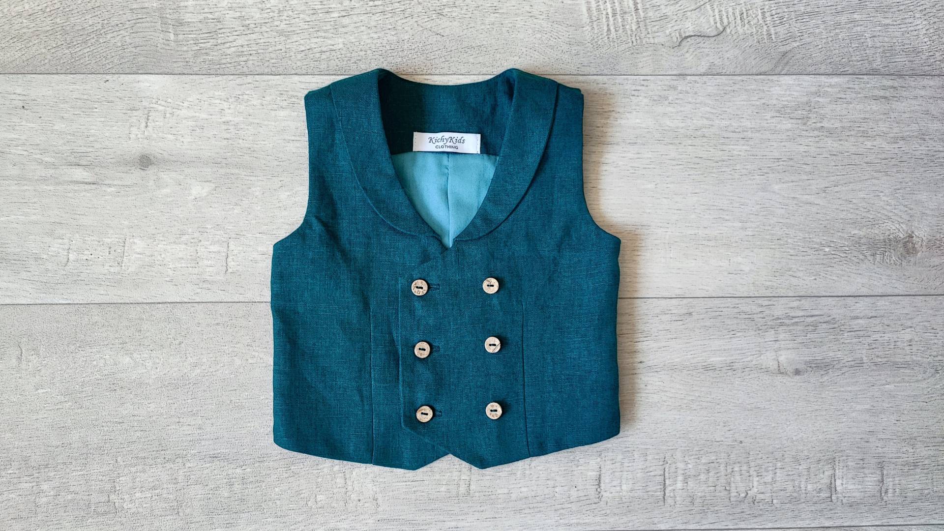 Zweireihige Jungenweste, Ringträgerweste, Kinderweste Mit Kragen von KichyKidsClothing