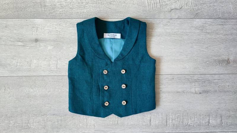 Zweireihige Jungenweste, Ringträgerweste, Kinderweste Mit Kragen von KichyKidsClothing