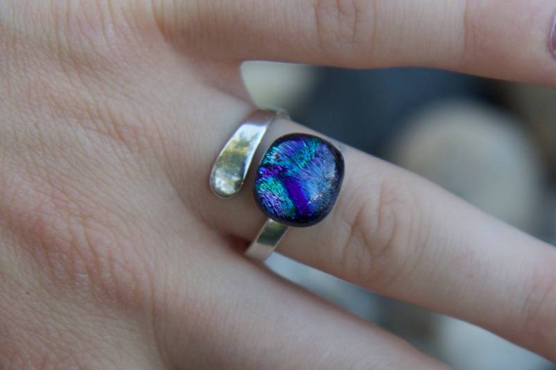 Glitzern Ring Lichtsäule Glas Verstellbarer Ring von KickAssGlassandmore