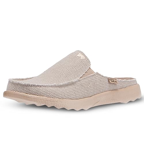 Kickback Chaise 2.0 Wooven Canvas - Herrenschuhe - Farbe Off White - Leichte Slip On Canvas Schuhe - Loafers für Männer - Slip On oder Slide in Herren Freizeitschuhe - Größe EU40 von Kickback