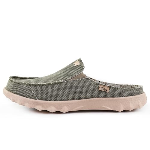 Kickback Chaise Classic - Leichte Segeltuchschuhe für Männer - All Day Comfort Loafers - Slip On oder Slide in Casual Sliders - Farbe Khaki - EU42 von Kickback