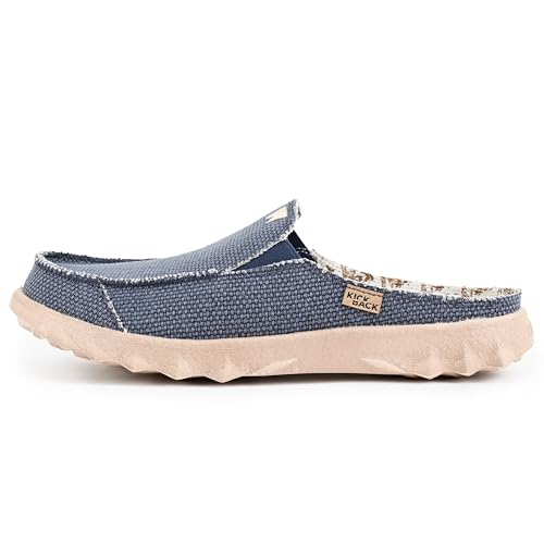 Kickback Chaise Classic - Leichte Segeltuchschuhe für Männer - All Day Comfort Loafers - Slip On oder Slide in Casual Sliders - Farbe Navy - EU46 von Kickback