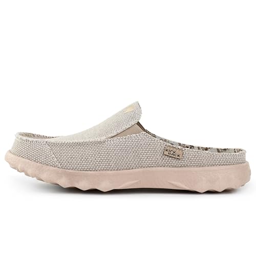Kickback Chaise Classic - Leichte Segeltuchschuhe für Männer - All Day Comfort Loafers - Slip On oder Slide in Casual Sliders - Farbe Weiß - EU43 von Kickback