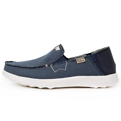 Kickback Couch 2.0 – Herren Slip-On Canvas Loafers – Leichte Freizeitschuhe mit All-Day Comfort - Farbe Blue - Größe EU41 von Kickback