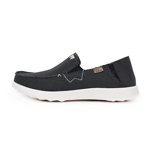 Kickback Couch 2.0 – Herren Slip-On Canvas Loafers – Leichte Freizeitschuhe mit All-Day Comfort - Farbe Charcoal - Größe EU41 von Kickback