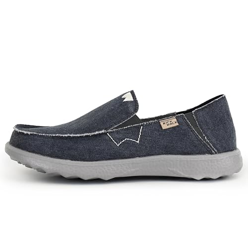 Kickback Couch 2.0 – Herren Slip-On Canvas Loafers – Leichte Freizeitschuhe mit All-Day Comfort - Farbe Dark Navy - Größe EU42 von Kickback
