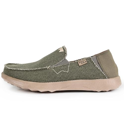 Kickback Couch 2.0 – Herren Slip-On Canvas Loafers – Leichte Freizeitschuhe mit All-Day Comfort - Farbe Khaki - Größe EU43 Kickback Couch 2.0 – Herren Slip-On Canvas Loafers – Leichte Freizeitschuhe mit All-Day Comfort - Farbe Khaki - Größe EU43 von Kickback