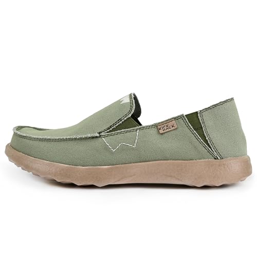 Kickback Couch 2.0 – Herren Slip-On Canvas Loafers – Leichte Freizeitschuhe mit All-Day Comfort - Farbe Mid Green - Größe EU41 Kickback Couch 2.0 – Herren Slip-On Canvas Loafers – Leichte Freizeitschuhe mit All-Day Comfort - Farbe Mid Green - Größe EU41 von Kickback