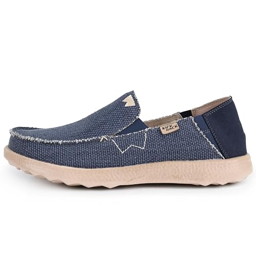 Kickback Couch 2.0 – Herren Slip-On Canvas Loafers – Leichte Freizeitschuhe mit All-Day Comfort - Farbe Navy - Größe EU42 von Kickback