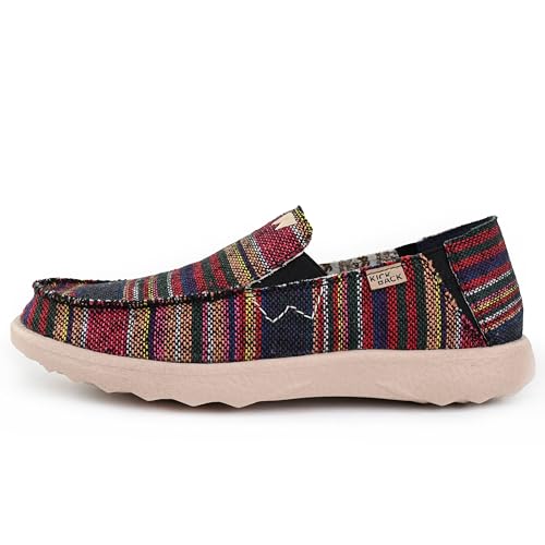 Kickback Couch 2.0 – Herren Slip-On Canvas Loafers – Leichte Freizeitschuhe mit All-Day Comfort - Farbe Schwarz Mehrfarbig - Größe EU40 von Kickback