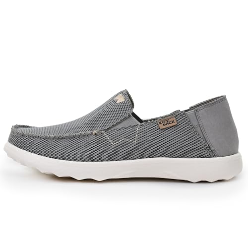 Kickback Couch 2.0 – Herren Slip-On Canvas Loafers – Leichte Freizeitschuhe mit All-Day Comfort - Farbe Grey - Größe EU43 von Kickback
