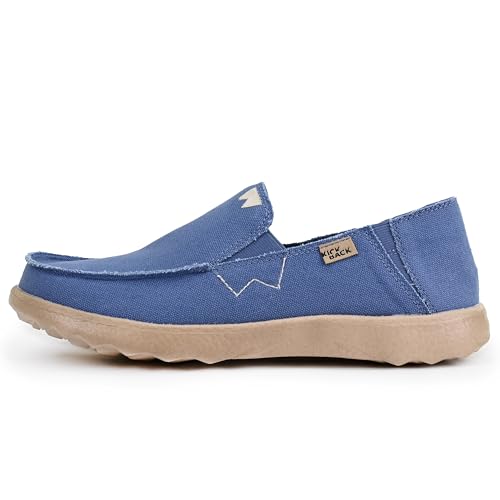 Kickback Couch 2.0 – Herren Slip-On Canvas Loafers – Leichte Freizeitschuhe mit All-Day Comfort - Farbe Mid Blue - Größe EU42 von Kickback