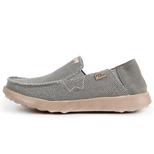 Kickback Couch 2.0 – Herren Slip-On Canvas Loafers – Leichte Freizeitschuhe mit All-Day Comfort - Farbe Rocket Grey - Größe EU45 von Kickback