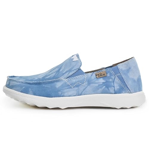 Kickback Couch 2.0 – Herren Slip-On Canvas Loafers – Leichte Freizeitschuhe mit All-Day Comfort - Farbe Washedout Blue - Größe EU42 von Kickback
