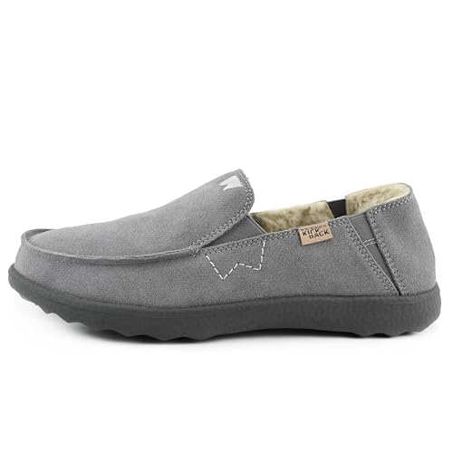 Kickback Couch 2.0 Suede - Herren Loafers - Farbe Charcoal - Wildleder Slipper Herrenschuhe - Weiches Wildleder Obermaterial mit Leder gefüttert herausnehmbare Einlegesohlen - Größe EU 45 von Kickback