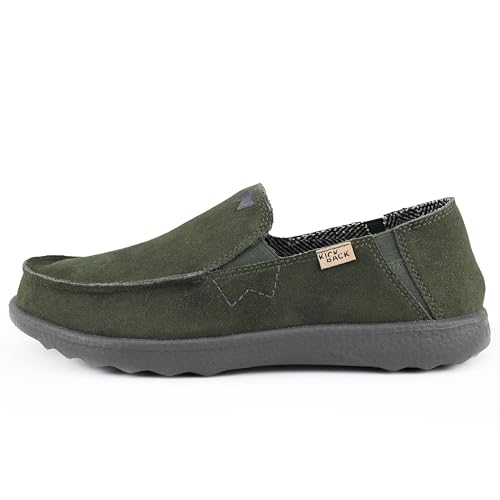 Kickback Couch 2.0 Suede - Herren Loafers - Farbe Green - Wildleder Slipper Herrenschuhe - Weiches Wildleder Obermaterial mit Leder gefüttert herausnehmbare Einlegesohlen - Größe EU 44 von Kickback