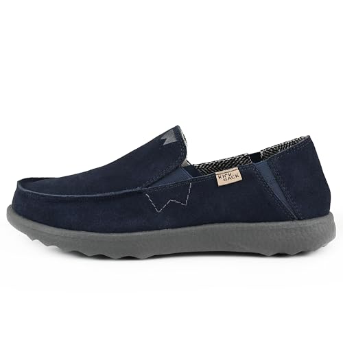 Kickback Couch 2.0 Suede - Herren Loafers - Farbe Navy - Wildleder Slipper Herrenschuhe - Weiches Wildleder Obermaterial mit Leder gefüttert herausnehmbare Einlegesohlen - Größe EU 46 von Kickback