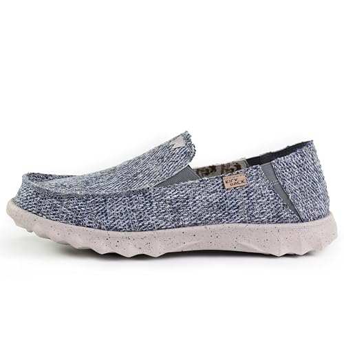 Kickback Couch Classic - Herrenschuhe - Farbe Blue Grey - leichte Slip On Canvas Schuhe Männer - Loafers für Männer - All Day Comfort - Slip On oder Slide In Herren Freizeitschuhe - Größe EU40 von Kickback