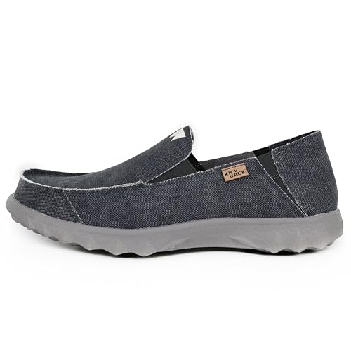 Kickback Couch Classic - Herrenschuhe - Farbe Dark Navy - leichte Slip On Canvas Schuhe Männer - Loafers für Männer - All Day Comfort - Slip On oder Slide In Herren Freizeitschuhe - Größe EU40 von Kickback