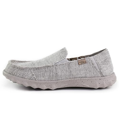 Kickback Couch Classic - Herrenschuhe - Farbe Oat Grey - leichte Slip On Canvas Schuhe Männer - Loafers für Männer - All Day Comfort - Slip On oder Slide In Herren Freizeitschuhe - Größe EU44 von Kickback
