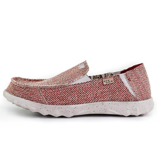 Kickback Couch Classic - Herrenschuhe - Farbe Oat Red - leichte Slip On Canvas Schuhe Männer - Loafers für Männer - All Day Comfort - Slip On oder Slide In Herren Freizeitschuhe - Größe EU42 von Kickback