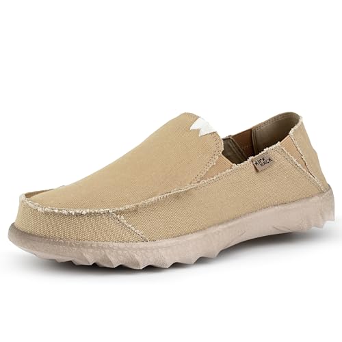 Kickback Couch - Herrenschuhe - Farbe Gravel - leichte Slip On Canvas Schuhe Männer - Loafers für Männer - All Day Comfort - Slip On oder Slide In Herren Freizeitschuhe - Größe EU46 von Kickback