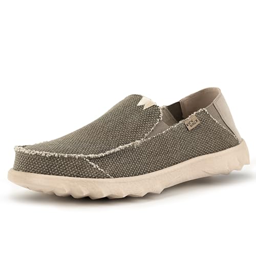 Kickback Couch Vibe - Herrenschuhe - Farbe Bruno Brown - leichte Slip On Canvas Schuhe Männer - Loafers für Männer - All Day Comfort - Slip On oder Slide In Herren Freizeitschuhe - Größe EU44 von Kickback