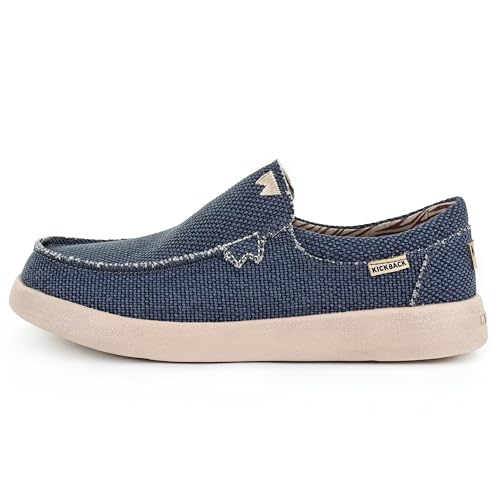 Kickback Don Juan - Herren Slip On Loafers - Leichte Canvas Slip in Schuhe - Herren Loafers - Herren Freizeitschuhe - Slip on Sommerschuhe - Farbe Deep Navy - Größe EU41 Kickback Don Juan - Herren Slip On Loafers - Leichte Canvas Slip in Schuhe - Herren Loafers - Herren Freizeitschuhe - Slip on Sommerschuhe - Farbe Deep Navy - Größe EU41 von Kickback