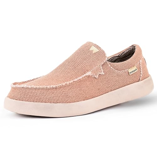 Kickback Don Juan - Herren Slip On Loafers - Leichte Canvas Slip in Schuhe - Herren Loafers - Herren Freizeitschuhe - Slip on Sommerschuhe - Farbe Rust - Größe EU44 von Kickback