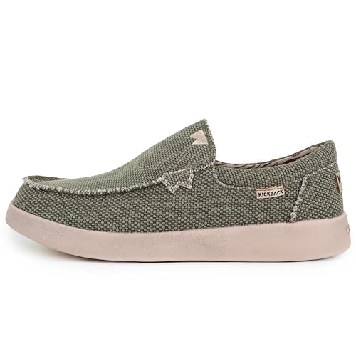 Kickback Don Juan - Herren Slip On Loafers - Leichte Canvas Slip in Schuhe - Slip on Sommerschuhe - Entworfen mit einem geringeren Volumen, um einen schlankeren Fuß passen - Khaki - Größe EU40 Kickback Don Juan - Herren Slip On Loafers - Leichte Canvas Slip in Schuhe - Slip on Sommerschuhe - Entworfen mit einem geringeren Volumen, um einen schlankeren Fuß passen - Khaki - Größe EU40 von Kickback