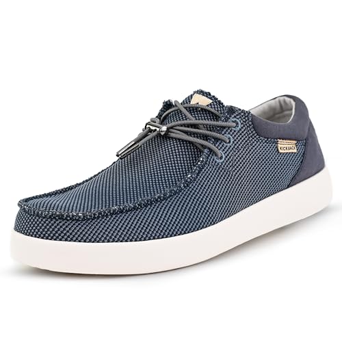 Kickback Haven Mesh Schuhe - Herren Mokassins - Farbe Blue - Lace Up Herren Smart Casual Schuhe - All Day Lightweight Comfort Herren Canvas Schuhe - Herren Slip On Schuhe - Größe EU43 von Kickback