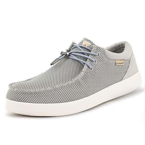 Kickback Haven Mesh Schuhe - Herren Mokassins - Farbe Silver Grey - Lace Up Herren Smart Casual Schuhe - All Day Lightweight Comfort Herren Canvas Schuhe - Herren Slip On Schuhe - Größe EU43 von Kickback