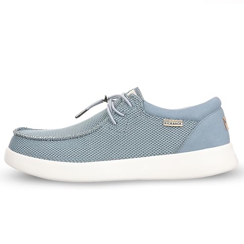 Kickback Haven Schuhe - Herren Mokassins - Farbe Light Blue - Leicht, geschnürt und lässig - Größe EU43 von Kickback