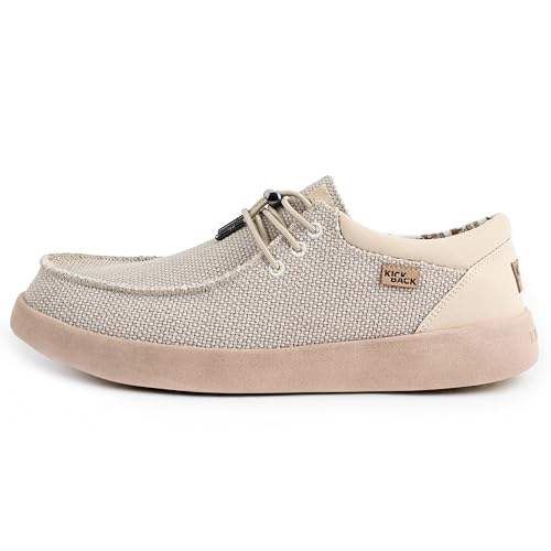 Kickback Haven Schuhe - Herren Mokassins - Farbe Off White - Leicht, geschnürt und lässig - Größe EU41 von Kickback