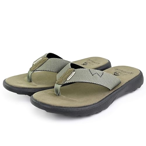Kickback Koloa Flip-Flop-Sandalen – Flip-Flop-Zehentrenner für Herren und Damen – Entspannter Look, ganztägiger Komfort – Lässige Sommerschuhe – Khaki-Schwarz - EU von Kickback