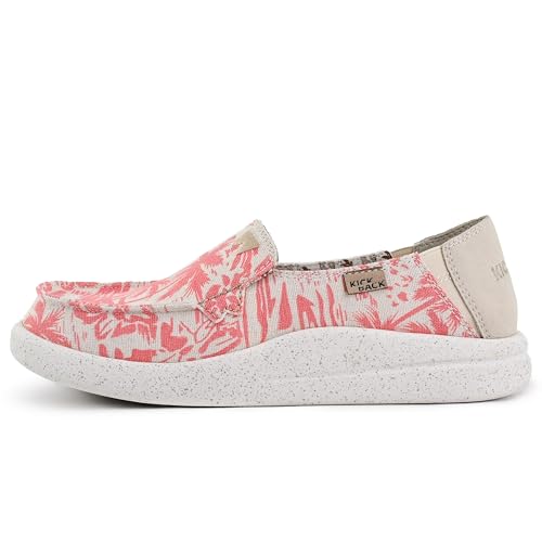 Kickback Rizzo Damen Loafer - Damen Slip On Moc Toe - Lightweight Slip In Schuhe - Casual Sommer entspannten - Orthotic Leder gefüttert Schaumstoff Fußbett - Rosa - EU38 von Kickback