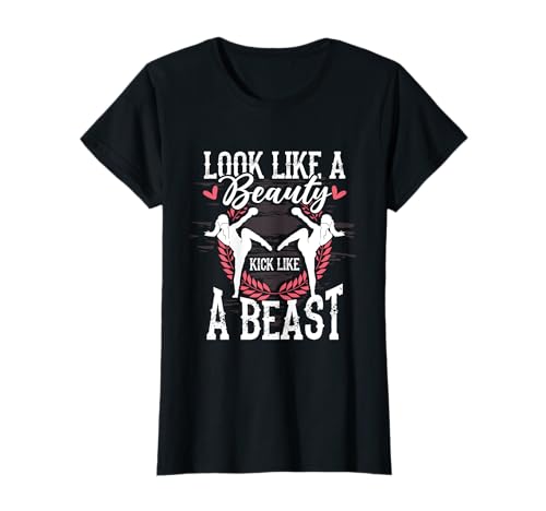 Kickboxing Girl Kick Like A Beast Kickboxer T-Shirt Kickboxing Girl Kick Like A Beast Kickboxer T-Shirt von Kickboxen Geschenk für Frauen