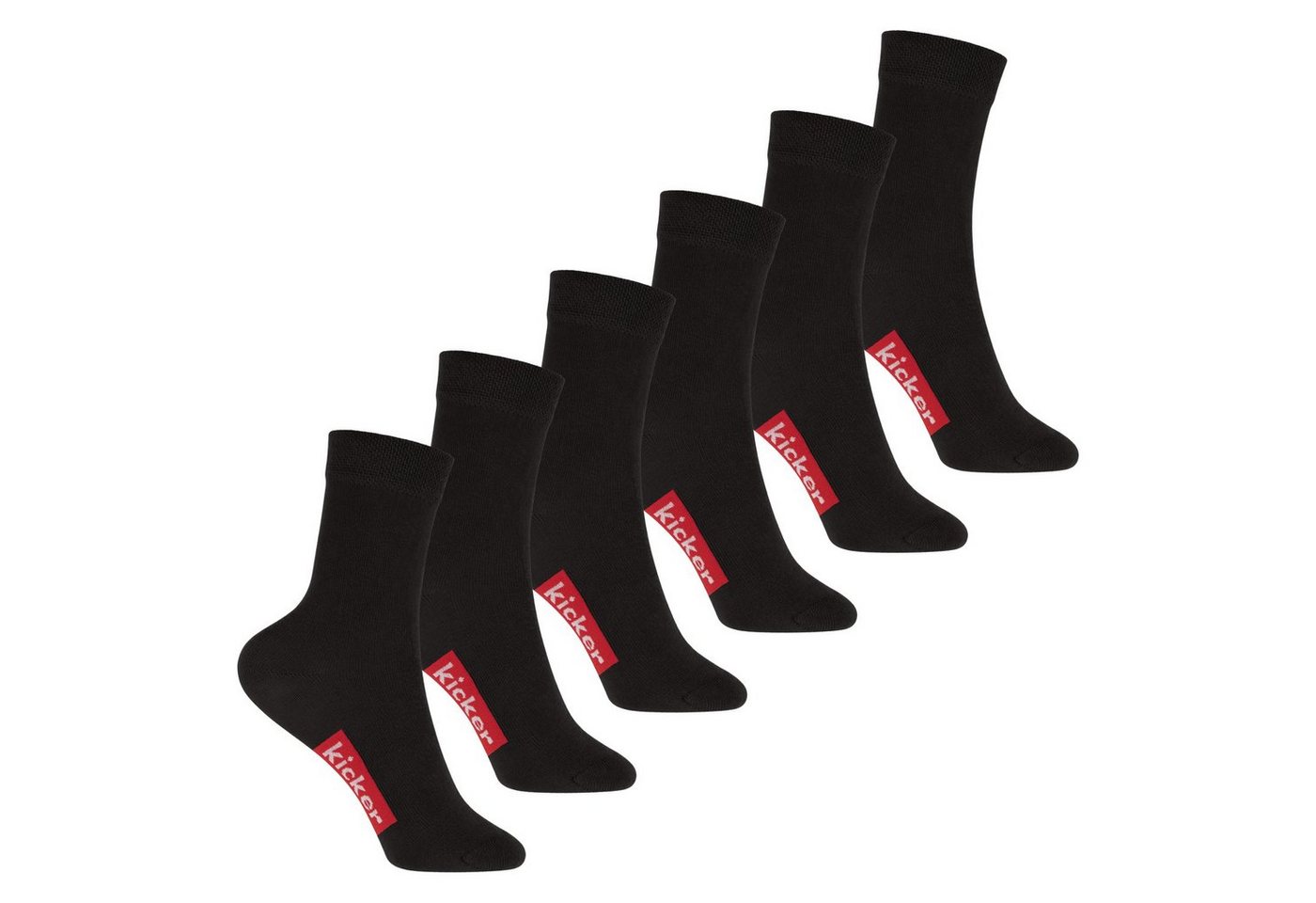 Kicker Basicsocken kicker Kinder Socken (6 Paar) Schwarz 27-30 von Kicker