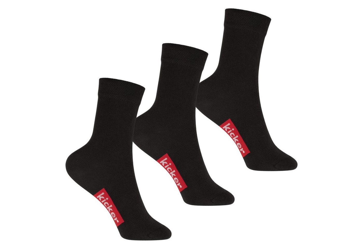 Kicker Basicsocken kicker Kinder Socken (3 Paar) Schwarz 27-30 von Kicker