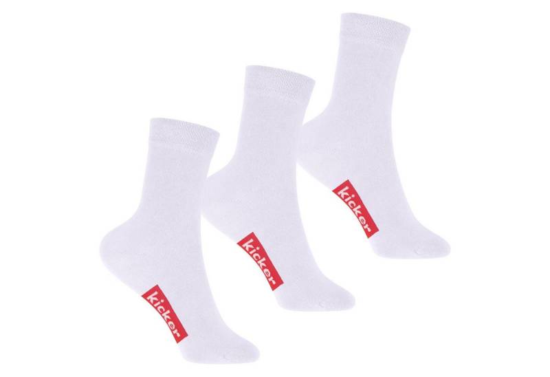 Kicker Basicsocken kicker Kinder Socken (3 Paar) Weiß 23-26 von Kicker