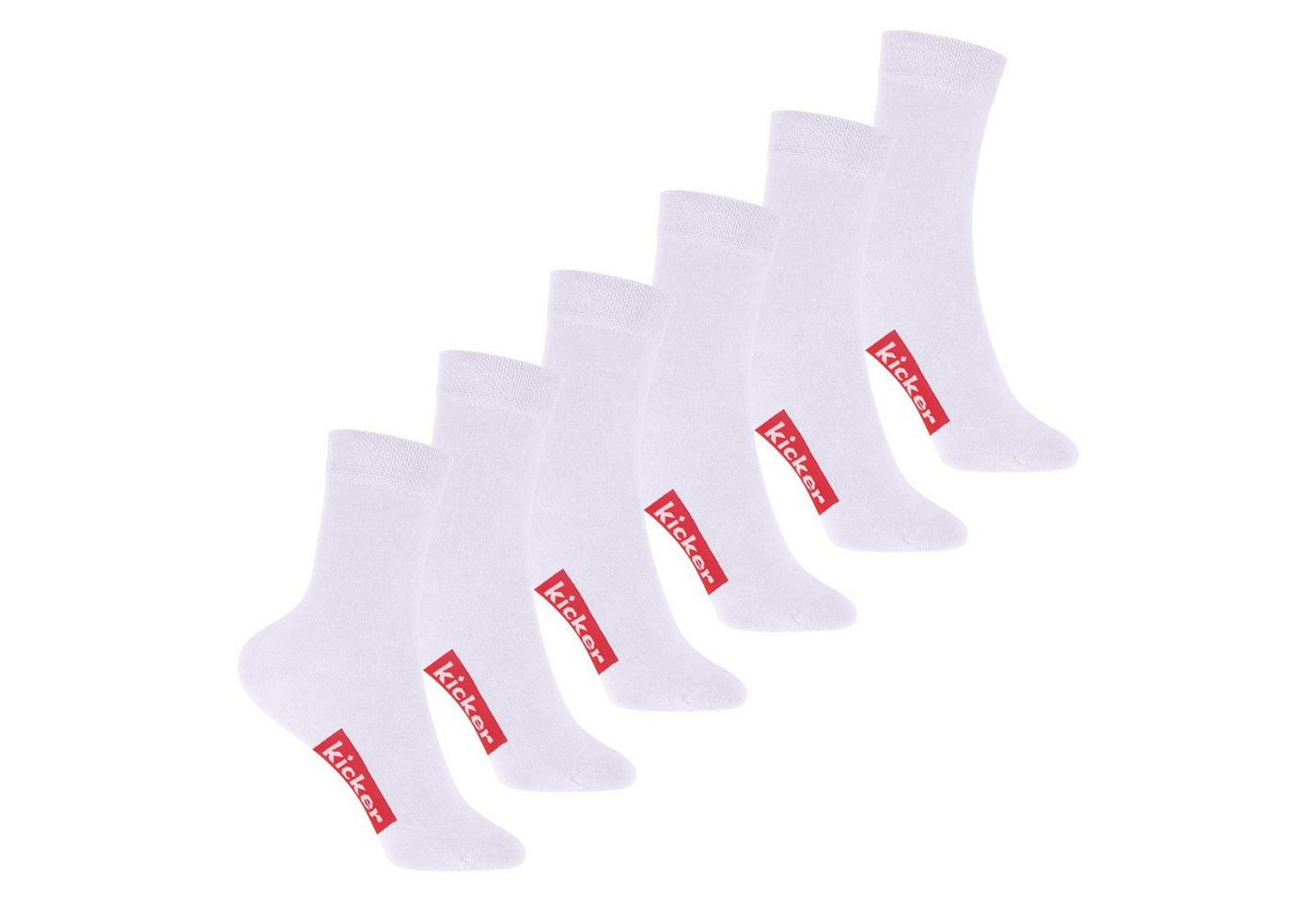 Kicker Basicsocken kicker Kinder Socken (6 Paar) Weiß 23-26 von Kicker