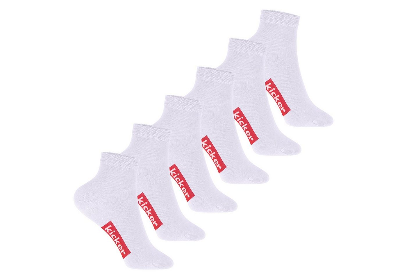 Kicker Füßlinge kicker Kinder Kurzschaft Socken (6 Paar) Weiß 23-26 von Kicker