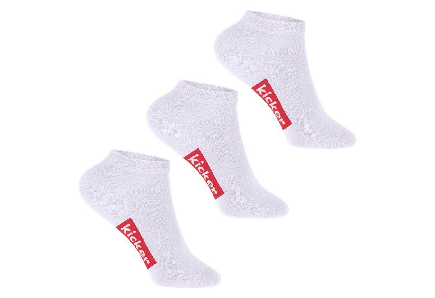 Kicker Kurzsocken kicker Kinder Sneaker Socken (3 Paar) Weiß 23-26 von Kicker